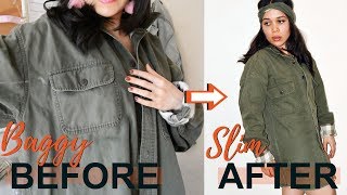 HOW TO EASILY amp SEAMLESSLY RESIZE YOUR OVERSIZED JACKET [upl. by Ellerrad]