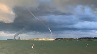 Water Spout on Lake Erie Recorded from Fairport Harbor Lakefront Park August 4 2020 [upl. by Oilejor]