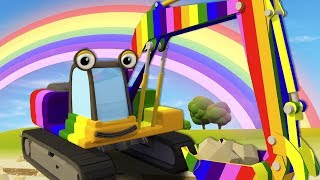 Rainbow Digger Song  Nursery Rhymes amp Kids Songs  Geckos Garage  Construction Trucks For Kids [upl. by Odama]