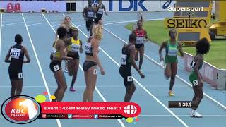 Kenya wins 4x4M Relay Mixed Heat 1 [upl. by Nadine54]