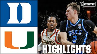 Duke Blue Devils vs Miami Hurricanes  Full Game Highlights  ESPN College Basketball [upl. by Eimmac]