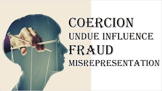 Coercion Undue Influence Fraud Misrepresentation  Indian Contract Act 1872  Law Guru [upl. by Kcirdec]