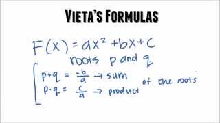 Vietas Formulas Understanding and Applying [upl. by Ryun]