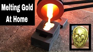 Melting Gold  Smelting Gold At Home [upl. by Ihpen778]