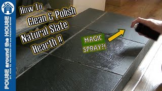 How to polish amp clean a natural slate hearth TOP TIP Cleaning amp polishing natural slate life hack [upl. by Ahsasal]