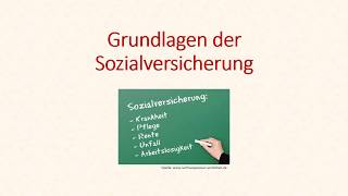 BWL  Grundlagen der Sozialversicherung [upl. by Bound]