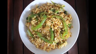 Capsicum Rice  Bell Pepper Rice  Rice Recipe  Variety Rice  how to make capsicum rice [upl. by Ehctav]