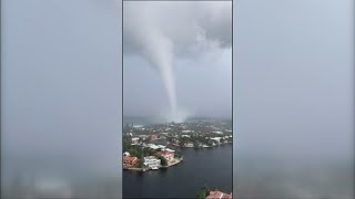 Waterspout turned tornado comes ashore in MiamiDade County [upl. by Adav]