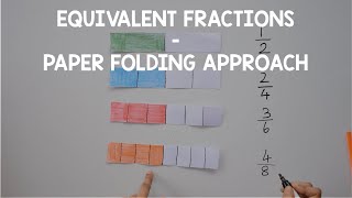 Equivalent fractions  Paper folding activity  Primary school Maths [upl. by Alemak]