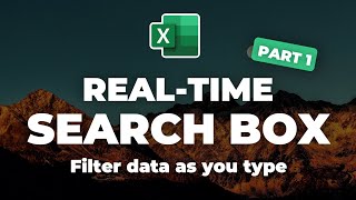 RealTime Data Search Box in Excel with FILTER function Part 1 [upl. by Neile]