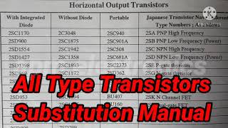 All Type Transistors Substitution Manual and Equivalent [upl. by Dunn121]