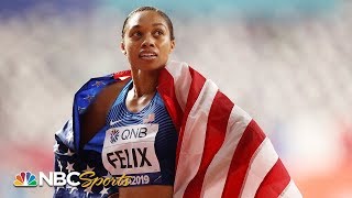 USA dominates in first mixed 4x400 relay Allyson Felix breaks Usain Bolts record  NBC Sports [upl. by Alayne]