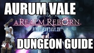 Final Fantasy XIV A Realm Reborn  Aurum Vale Dungeon Guide [upl. by Anilek]