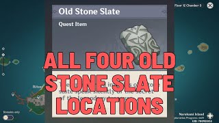 All 4 Old Stone Slate Locations  Genshin Impact Inazuma Guide [upl. by Nerag]