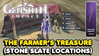 The Farmers Treasure Guide All 4 Stone Slate Locations In Genshin Impact [upl. by Saum]