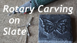 Stone Carving slate with Dremel type tool [upl. by Nove]