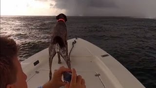 LobsterDiving Boaters Get Surrounded by Waterspouts [upl. by Nollie]