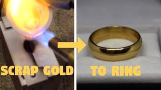 MAKING A GOLD RING FROM SCRAP sandcasting [upl. by Ettezzus598]