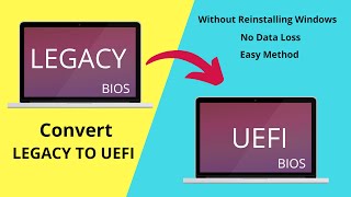 Convert LEGACY Bios to UEFI Windows 10 Without Data Loss  Without Reinstalling Windows 2021 [upl. by Adnilym775]