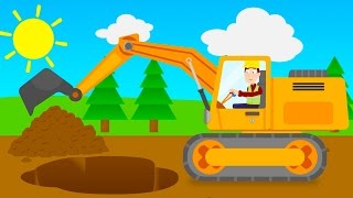 Build A Digger  Digger Parts For Children  Toddler Fun Learning [upl. by Brothers]