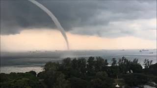 Huge Waterspout Appears Off Singapores East Coast Park [upl. by Acinnad649]