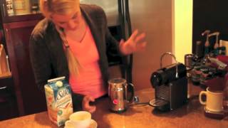 Nespresso Aeroccino Plus Frother Review Frothing Almond Milk [upl. by Halyahs985]