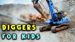 🦺 Diggers For Kids Diggers at Work  Dump Trucks Construction Vehicles  Excavator TV [upl. by Ettenwad136]